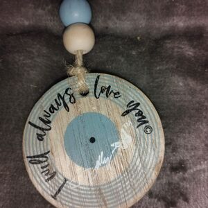 Rustic Blue and Cream Hanging Ornament